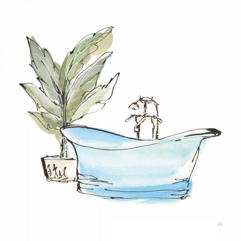 Tub II White Modern Wood Framed Art Print by Paschke, Chris