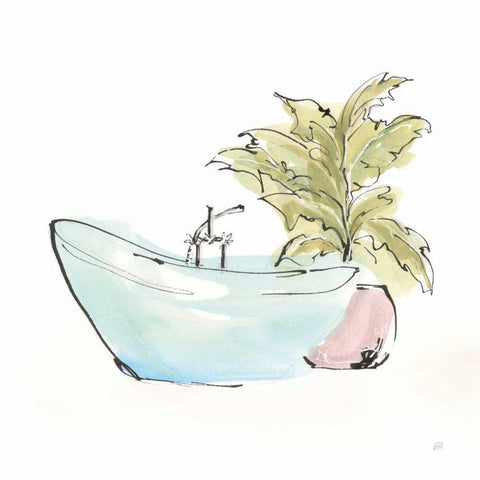 Tub VIII White Modern Wood Framed Art Print by Paschke, Chris