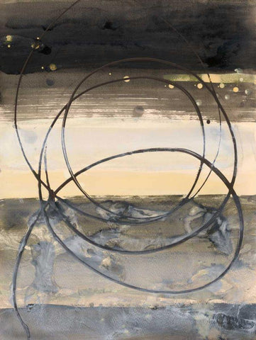 Horizon Balance I Light White Modern Wood Framed Art Print with Double Matting by Hristova, Albena