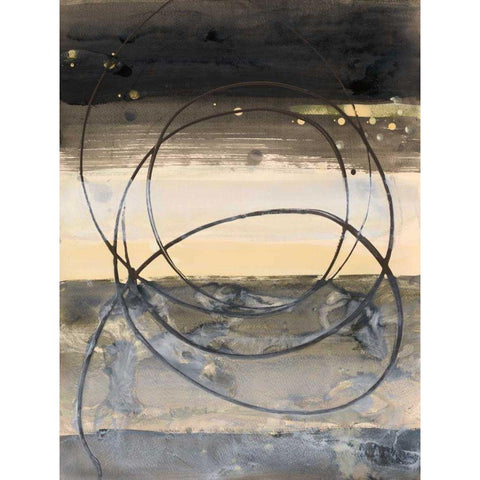 Horizon Balance I Light Gold Ornate Wood Framed Art Print with Double Matting by Hristova, Albena
