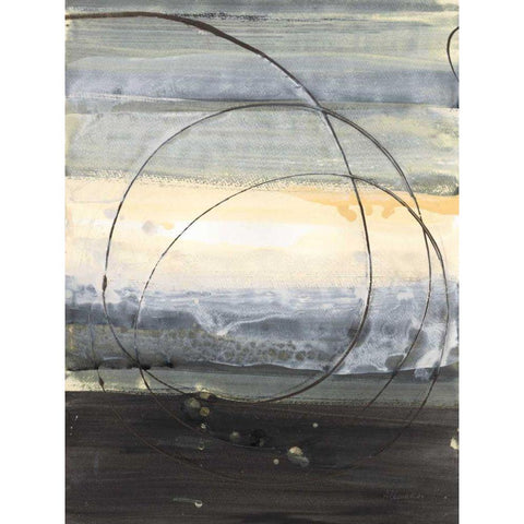 Horizon Balance IV Light Gold Ornate Wood Framed Art Print with Double Matting by Hristova, Albena