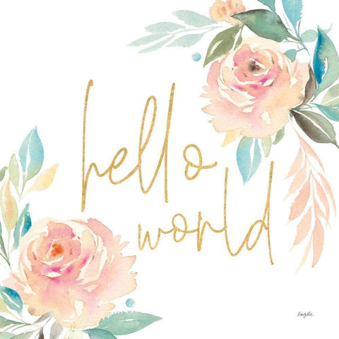 Watercolor Blossom IV White Modern Wood Framed Art Print by Rice, Kristy