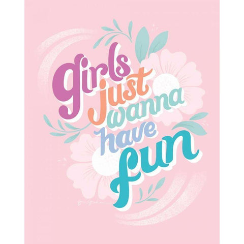 Girls I Pink Gold Ornate Wood Framed Art Print with Double Matting by Graham, Gia