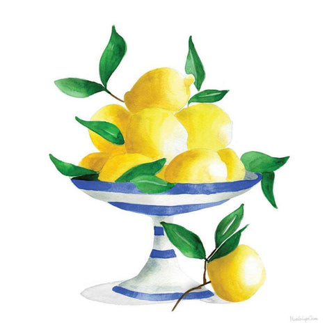 Spanish Lemons II Gold Ornate Wood Framed Art Print with Double Matting by Charro, Mercedes Lopez