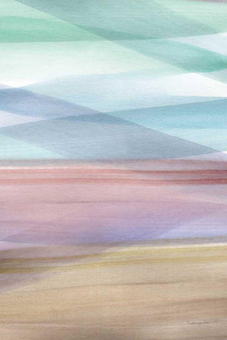 Soft Summer I White Modern Wood Framed Art Print with Double Matting by Charro, Mercedes Lopez