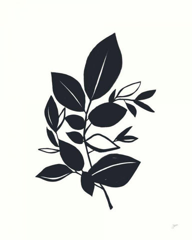 Bay Leaves I Black Ornate Wood Framed Art Print with Double Matting by Panganiban, Karyn