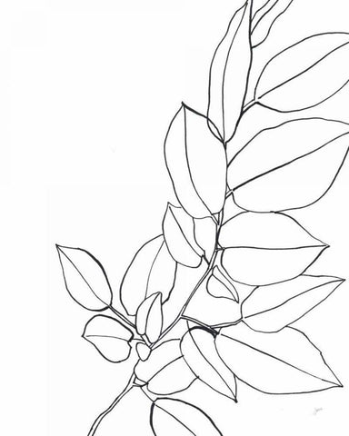 Magnolia Branch II White Modern Wood Framed Art Print with Double Matting by Panganiban, Karyn