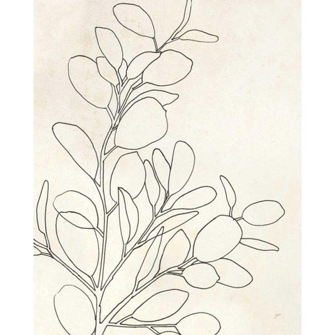 Eucalyptus I White Modern Wood Framed Art Print by Panganiban, Karyn