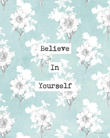 Believe in Yourself Black Ornate Wood Framed Art Print with Double Matting by Pertiet, Katie