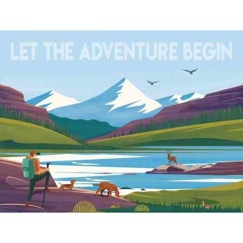 Let the Adventure Gold Ornate Wood Framed Art Print with Double Matting by Escalante, Omar