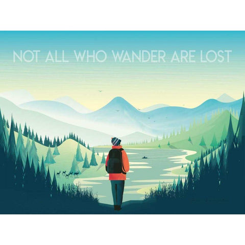Not All Who Wander Gold Ornate Wood Framed Art Print with Double Matting by Escalante, Omar