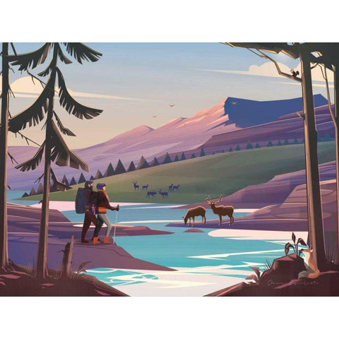 The River Gold Ornate Wood Framed Art Print with Double Matting by Escalante, Omar