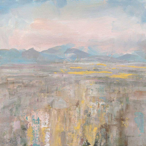 Distant Mountains Gold Ornate Wood Framed Art Print with Double Matting by Nai, Danhui