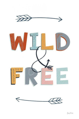 Wild and Free Pastel Black Ornate Wood Framed Art Print with Double Matting by Thorns, Becky