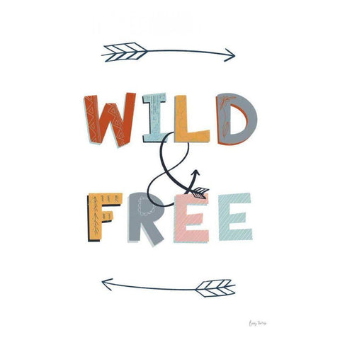 Wild and Free Pastel Gold Ornate Wood Framed Art Print with Double Matting by Thorns, Becky