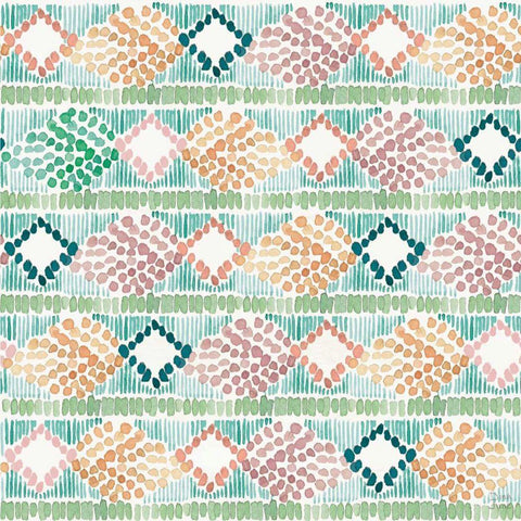 Macrame Meander Pattern VI White Modern Wood Framed Art Print by June, Dina