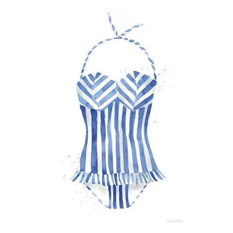 Vintage Swimwear I Black Modern Wood Framed Art Print with Double Matting by Charro, Mercedes Lopez