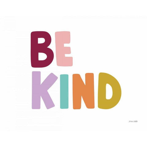 Be Kind Pastel Gold Ornate Wood Framed Art Print with Double Matting by Kelle, Ann