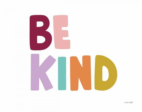 Be Kind Pastel Black Ornate Wood Framed Art Print with Double Matting by Kelle, Ann