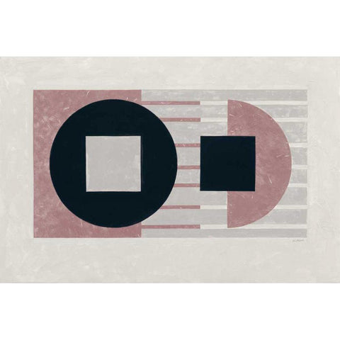 Laterally Speaking Mauve Black Modern Wood Framed Art Print with Double Matting by Schick, Mike