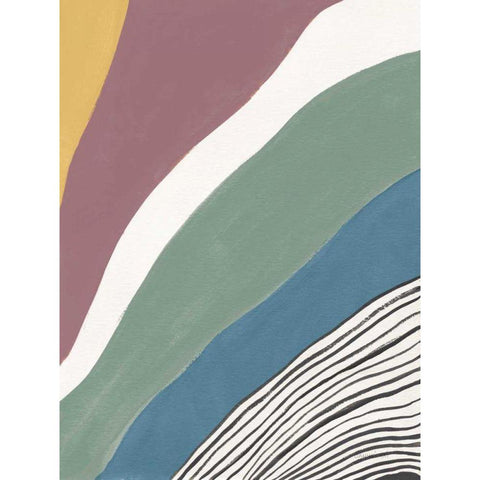 Colorful Retro Abstract IV Gold Ornate Wood Framed Art Print with Double Matting by Nai, Danhui