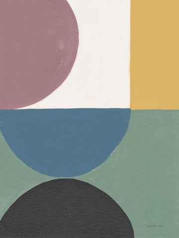 Colorful Retro Abstract V White Modern Wood Framed Art Print with Double Matting by Nai, Danhui