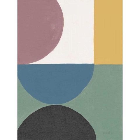 Colorful Retro Abstract V Gold Ornate Wood Framed Art Print with Double Matting by Nai, Danhui