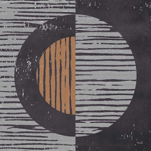 Primitive I Gray Black Modern Wood Framed Art Print with Double Matting by Hershey, Moira