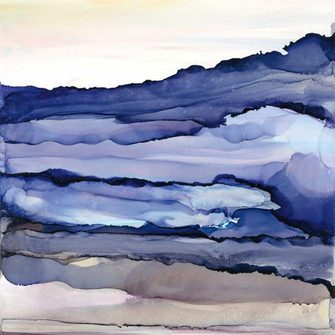 Bluescape III White Modern Wood Framed Art Print by Paschke, Chris