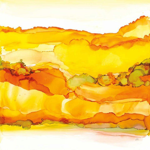 Yellowscape II Gold Ornate Wood Framed Art Print with Double Matting by Paschke, Chris
