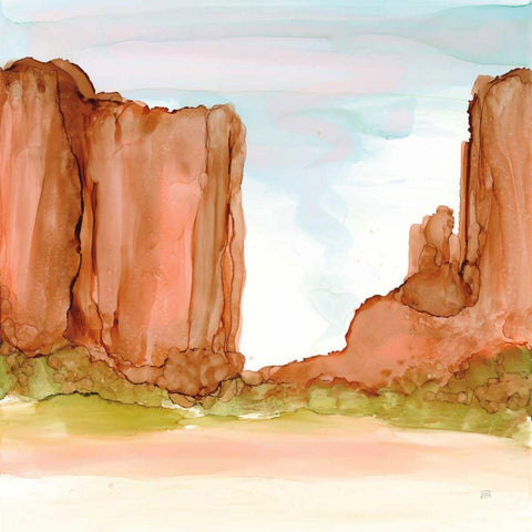 Desertscape VI Black Modern Wood Framed Art Print with Double Matting by Paschke, Chris