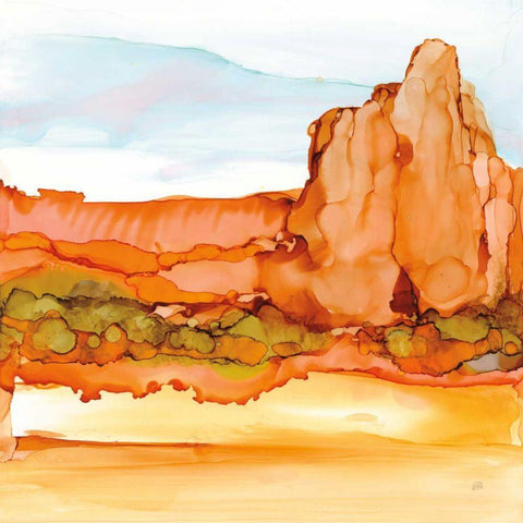 Desertscape VII Gold Ornate Wood Framed Art Print with Double Matting by Paschke, Chris