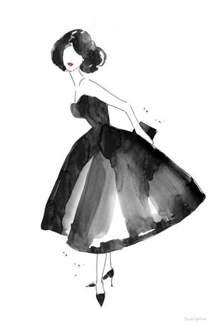 Fashion Debutante White Modern Wood Framed Art Print with Double Matting by Charro, Mercedes Lopez