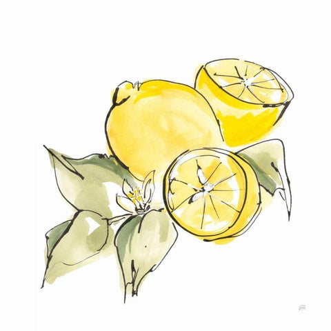 Lemon Still Life I Gold Ornate Wood Framed Art Print with Double Matting by Paschke, Chris