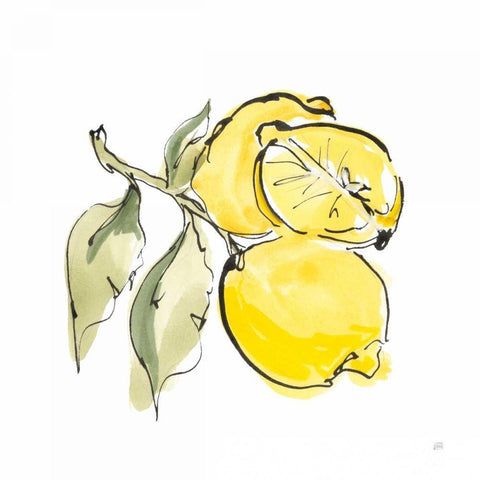 Lemon Still Life II Gold Ornate Wood Framed Art Print with Double Matting by Paschke, Chris