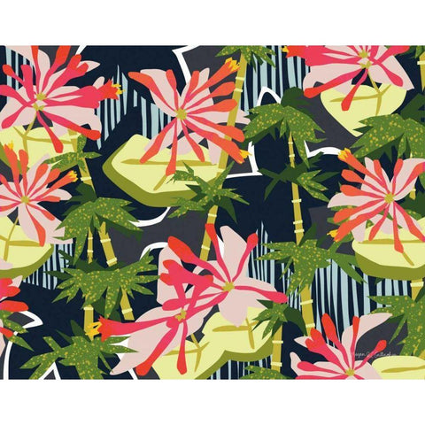 Bamboo Honeysuckle I Gold Ornate Wood Framed Art Print with Double Matting by Gallagher, Megan