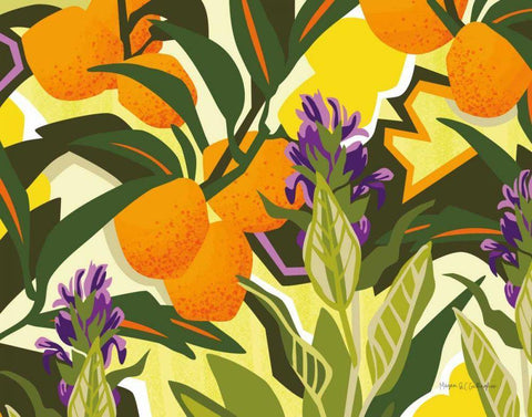 Citrus Sage I White Modern Wood Framed Art Print with Double Matting by Gallagher, Megan