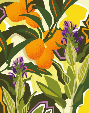 Citrus Sage I White Modern Wood Framed Art Print with Double Matting by Gallagher, Megan
