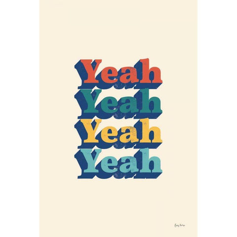 Yeah Modern Retro Gold Ornate Wood Framed Art Print with Double Matting by Thorns, Becky