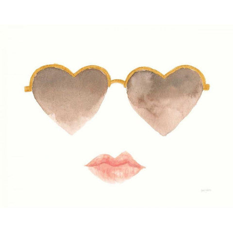 Boss Babe Sunglasses Gold Ornate Wood Framed Art Print with Double Matting by Jackson, Jenaya