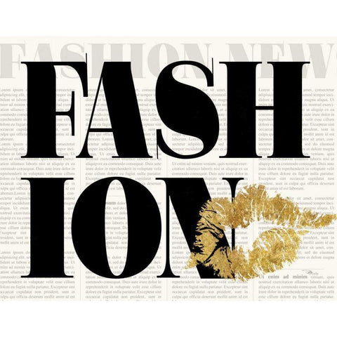 Fashion Sense II BW Gold Ornate Wood Framed Art Print with Double Matting by Pela Studio