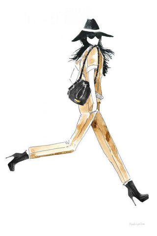 Out On the Town I White Modern Wood Framed Art Print with Double Matting by Charro, Mercedes Lopez
