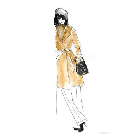 Out On the Town II Black Modern Wood Framed Art Print with Double Matting by Charro, Mercedes Lopez