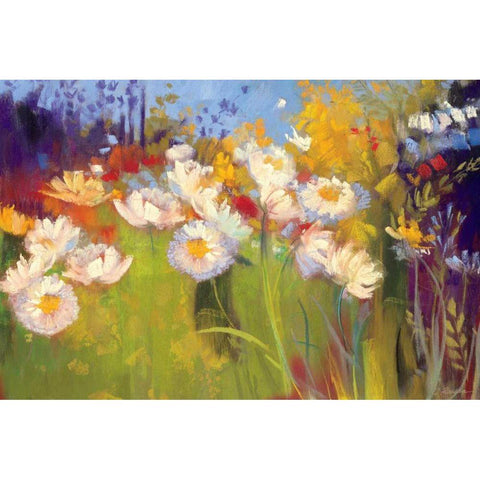 Contemporary Meadow White Modern Wood Framed Art Print by Rowan, Carol