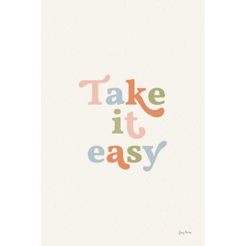 Take it Easy Pastel Gold Ornate Wood Framed Art Print with Double Matting by Thorns, Becky