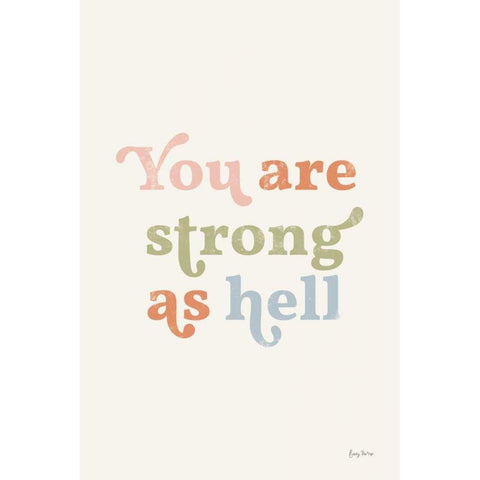 You Are Strong Pastel Gold Ornate Wood Framed Art Print with Double Matting by Thorns, Becky