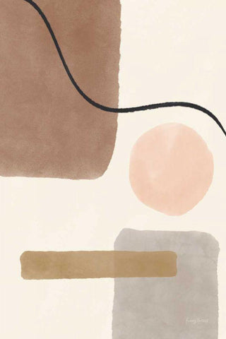 Geo Abstract I Neutral Pink White Modern Wood Framed Art Print with Double Matting by Thorns, Becky