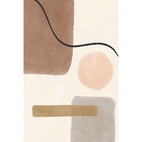 Geo Abstract I Neutral Pink Gold Ornate Wood Framed Art Print with Double Matting by Thorns, Becky