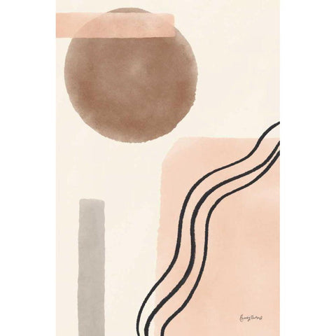 Geo Abstract II Neutral Pink Gold Ornate Wood Framed Art Print with Double Matting by Thorns, Becky