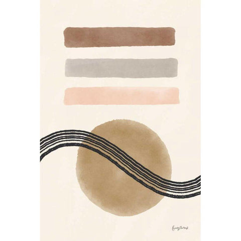 Geo Abstract IV Neutral Pink Gold Ornate Wood Framed Art Print with Double Matting by Thorns, Becky